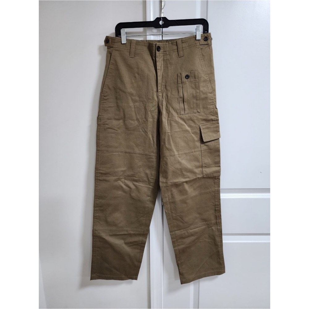 Louis Vuitton LV Logo Leather Patch Cargo Pants Beige/Brown
